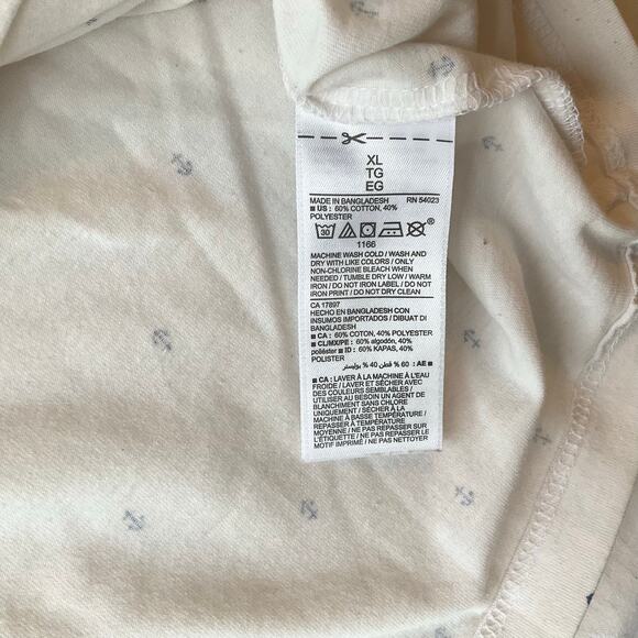Old Navy Soft-washed Men Short sleeve T-shirt size XL, White, Anchor Pattern - Picture 6 of 7